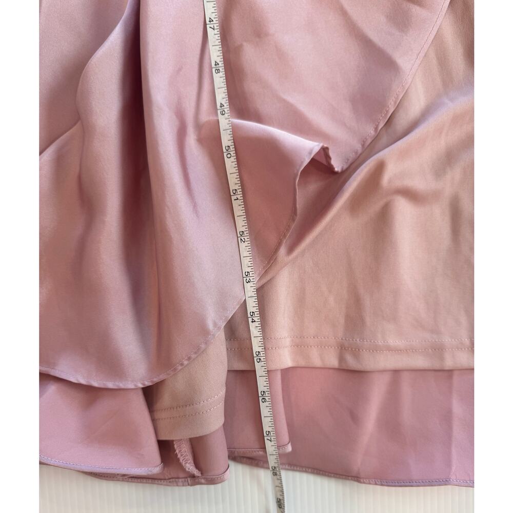 Lulus Eternal Bond Blush Satin Ruffled Flutter Sleeve Maxi Dress Small Pink - Picture 13 of 16